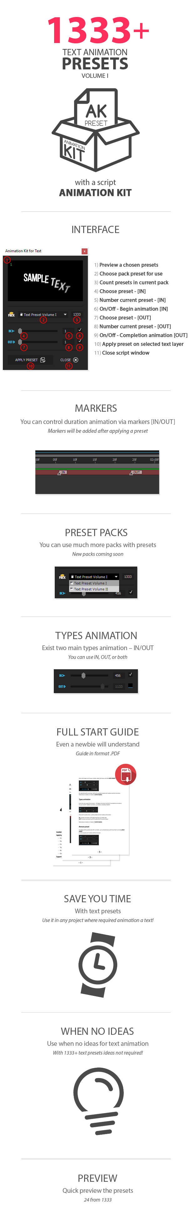 Text Preset Volume I for Animation Kit - 9