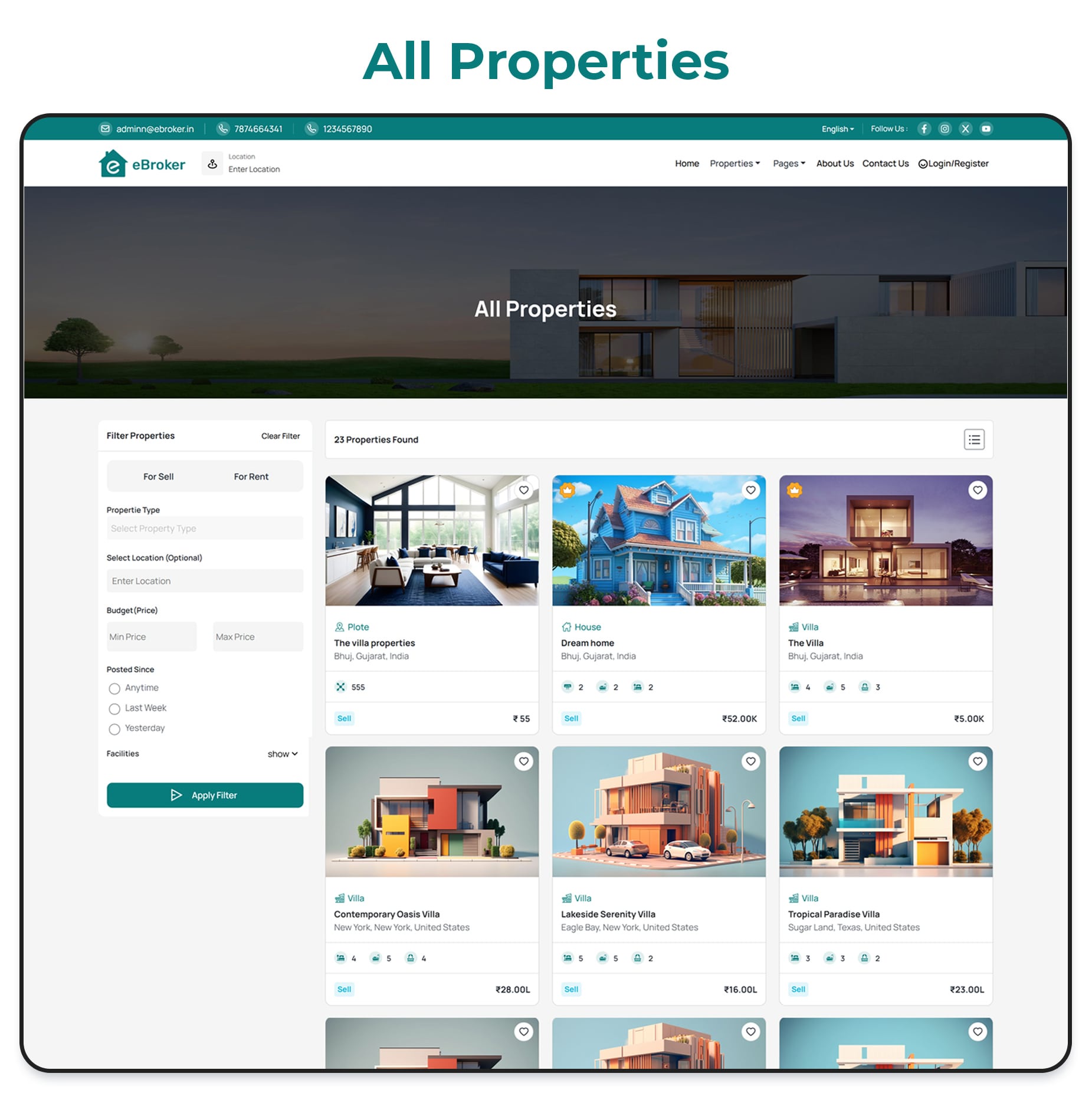 eBroker - Real Estate Property Buy-Rent-Sell Flutter app with Laravel Admin Panel | Web Version - 24