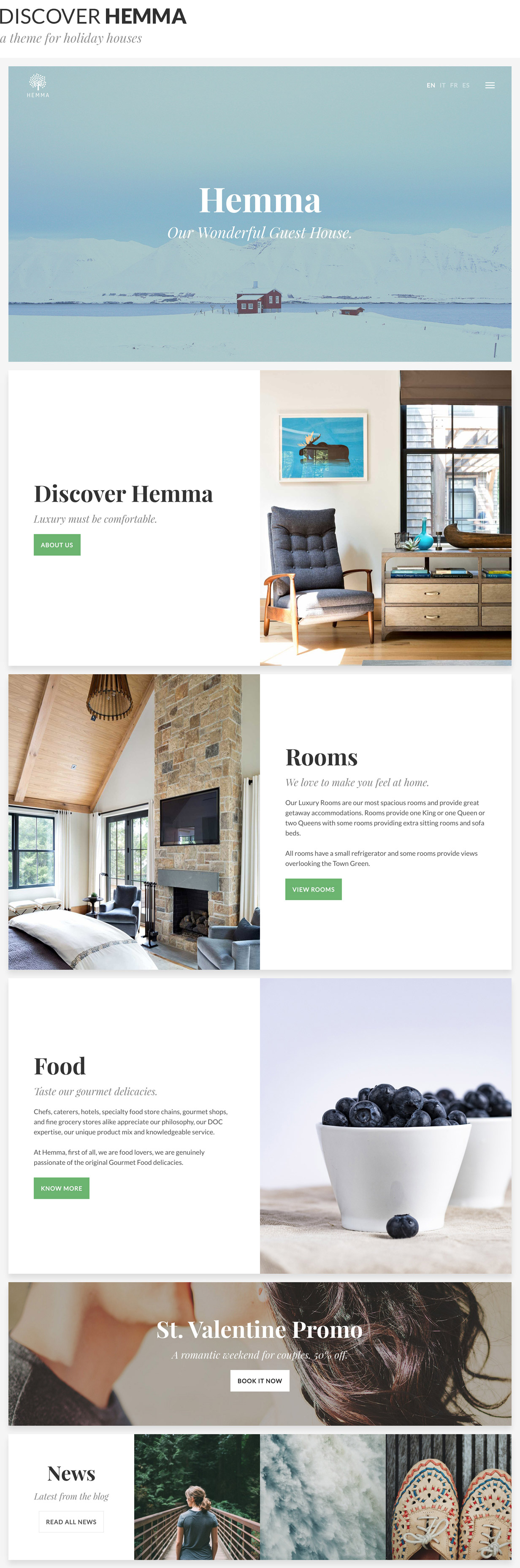 Hemma - A WordPress theme for Holiday Houses - 1