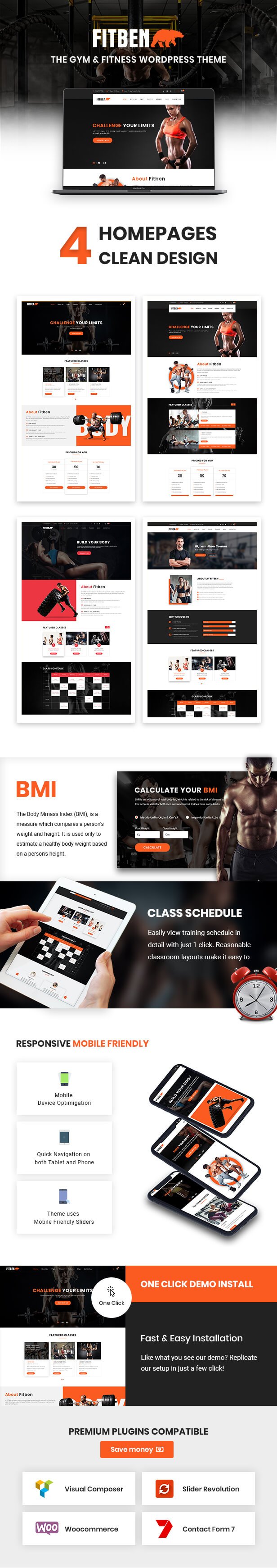 Fitben - Gym Fitness WordPress Theme - 1