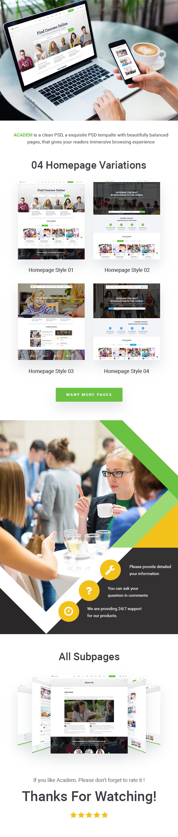 Academ | Multiconcept College & Education PSD Template - 1
