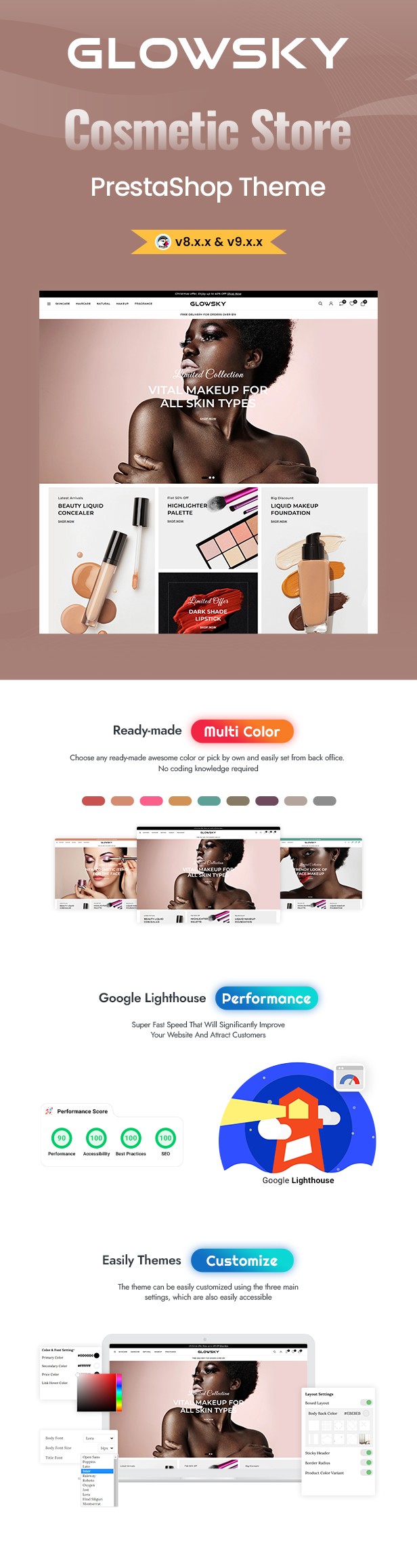 Glowsky - Beauty Cosmetics Shop Prestashop Theme - 1