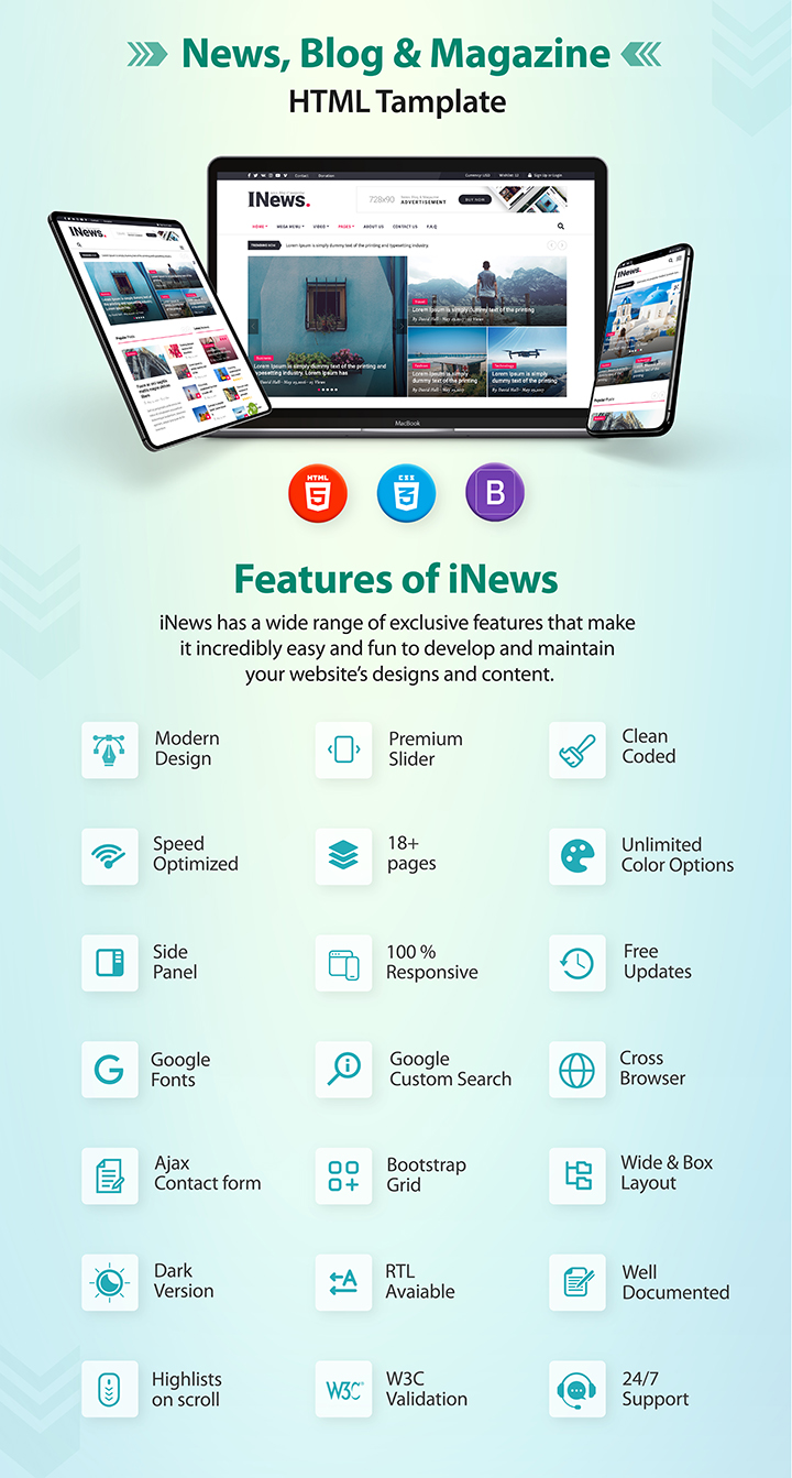 Inews - Modern Responsive Newspaper Template - 2