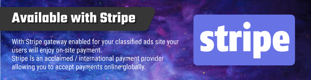 Available With Stripe Payment Gateway Nimble classified ads script php and laravel geo classified advertisement cms