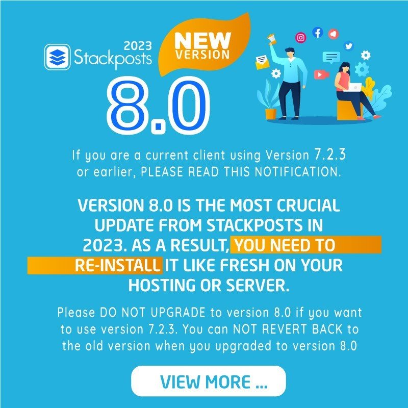 Stackposts Version 8.0.8 - Social Marketing Tool - Authentic WP