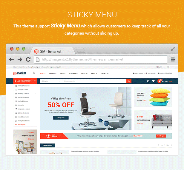 E-market - Stunning and Responsive Magento 2.1 Theme