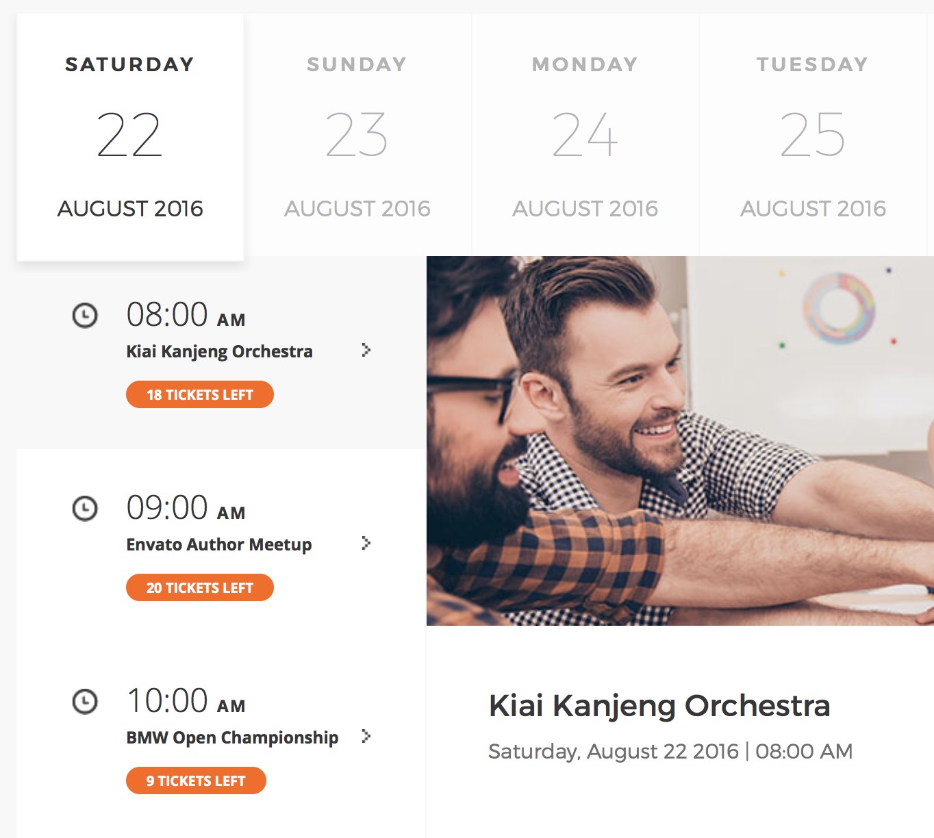 MyTicket - Event notification elements HTML5 template