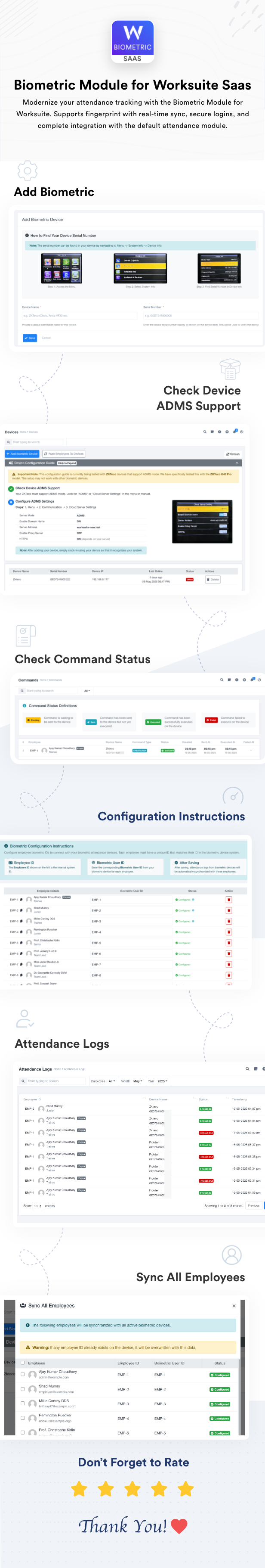 Biometric Module for Worksuite SAAS CRM - 1