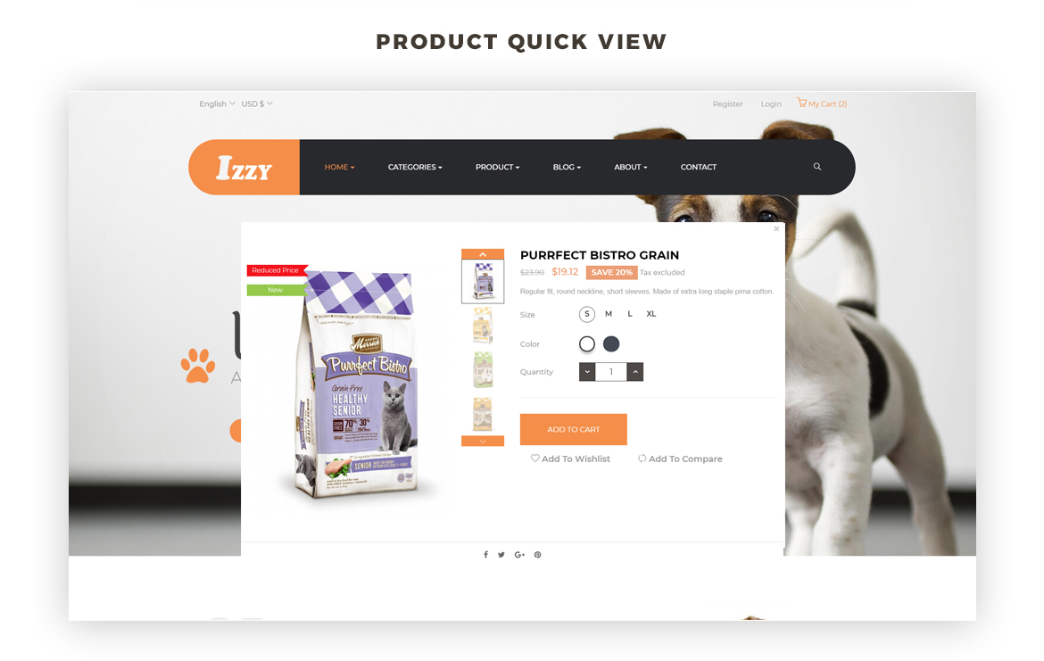 product quick view - PrestaShop Pet Shop Theme