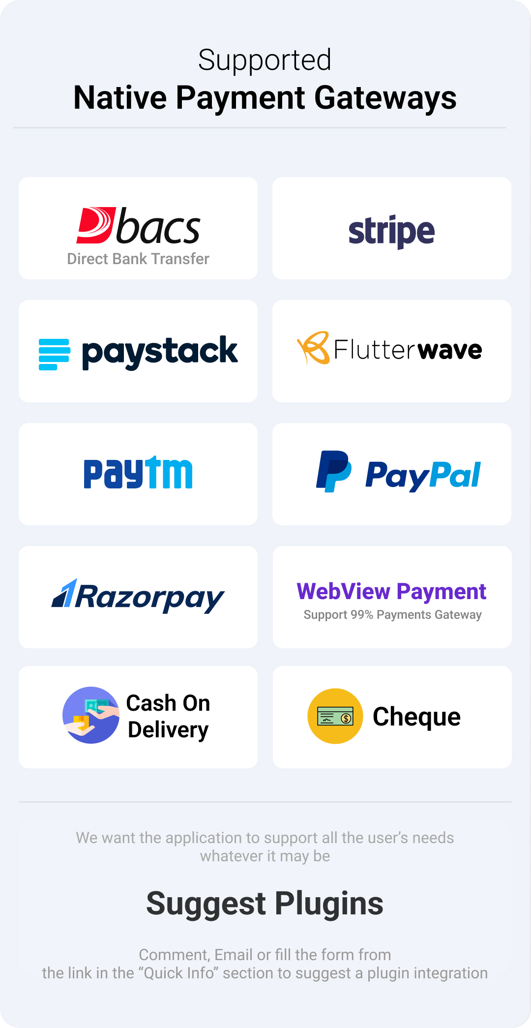 Supported Native Payment Gateways