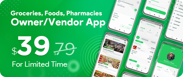 Bakkal, Yiyecek, Eczane, Yönetici Paneli ile Mağaza Teslimat Mobile App - 1
