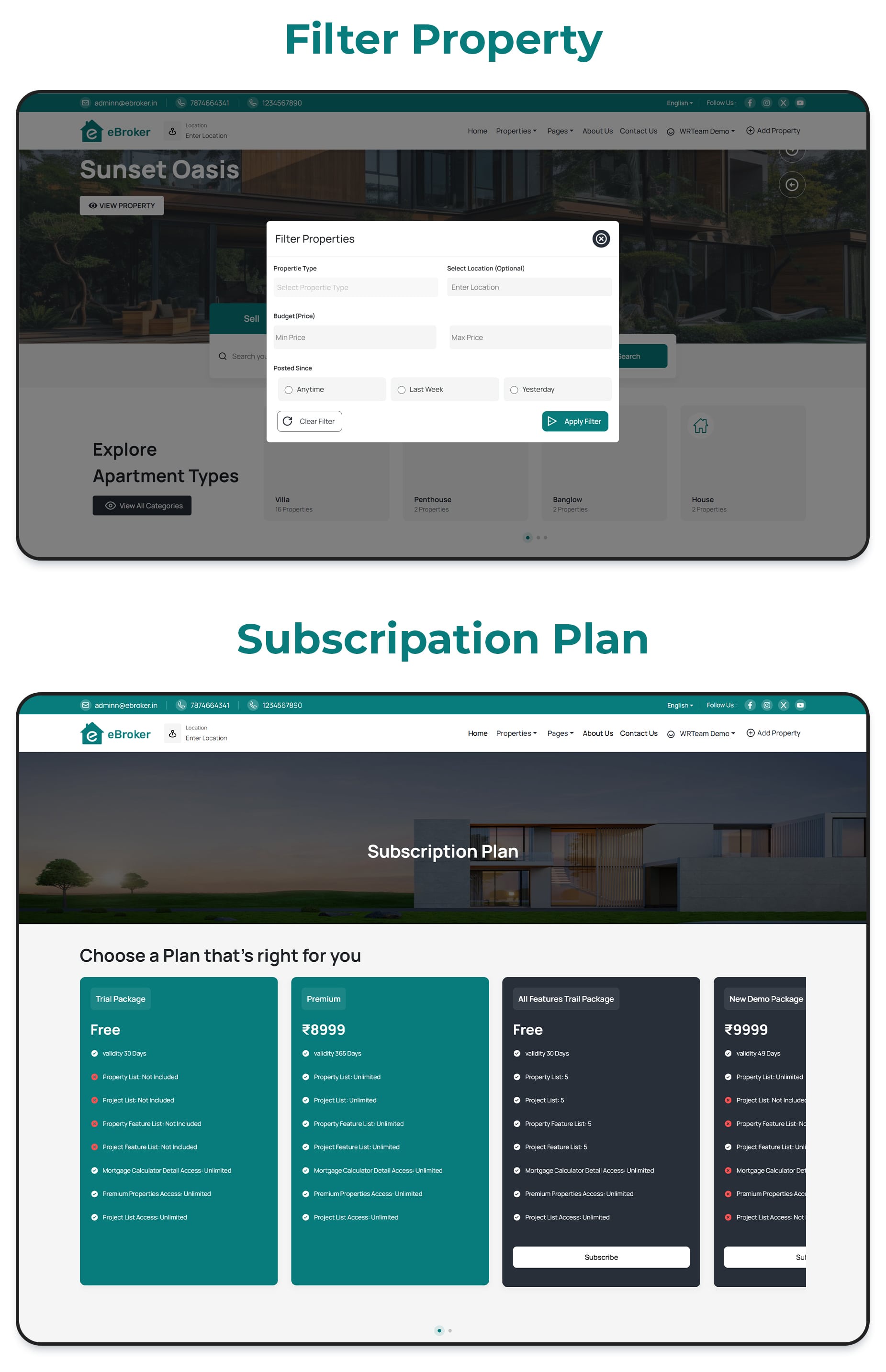 eBroker - Real Estate Property Buy-Rent-Sell Flutter app with Laravel Admin Panel | Web Version - 26