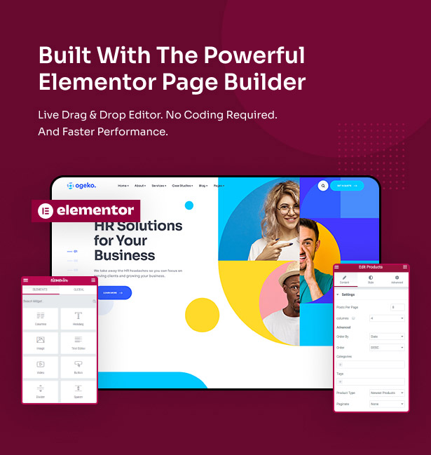 Ogeko - Human Resource Solutions WordPress Theme - Elementor Page Builder