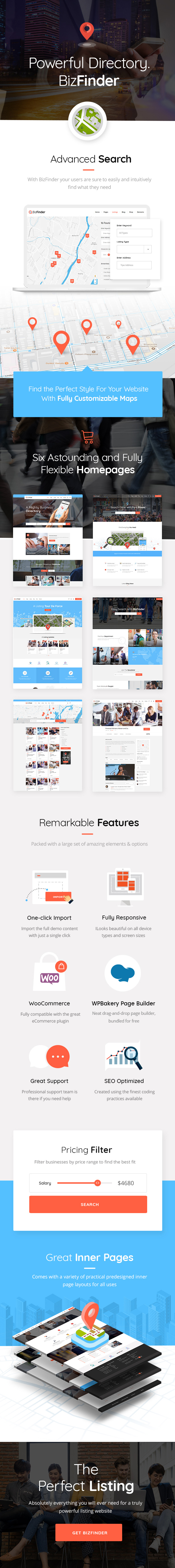BizFinder - Business Directory Theme by Elated-Themes  ThemeForest In WordPress Business Directory Template