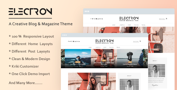 Electron - Minimal Personal Blog & Magazine WordPress Theme