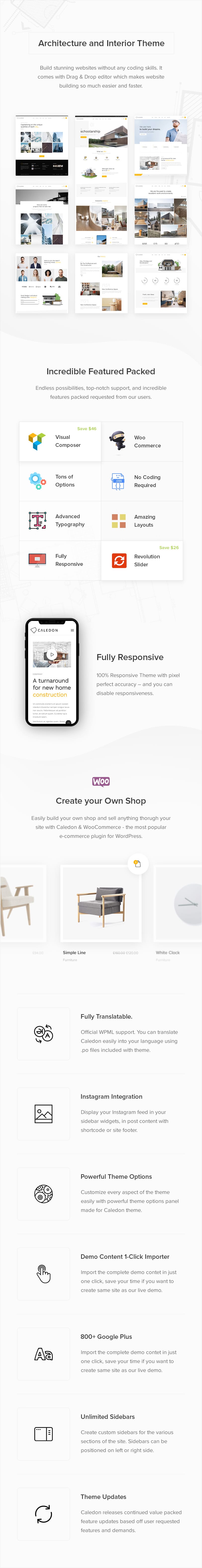 Caledon - Modern WordPress Theme For Architecture & Interior Companies - 1