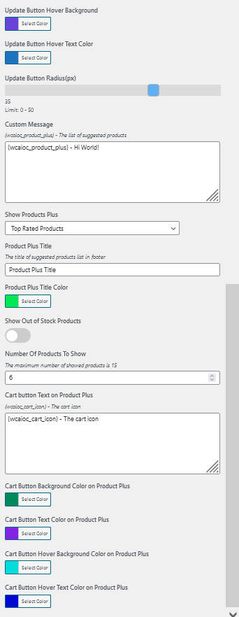 WooCommerce All In One Cart Sidebar Customizer Footer Controls