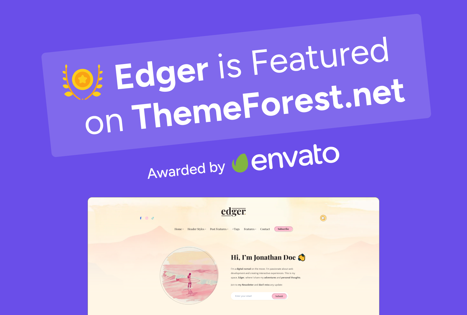 Edger - Modern & Lightweight Blog for WordPress - 1