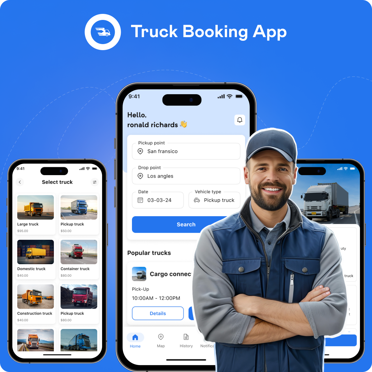 TruckerZone UI template | Online Truckload Booking App in Flutter | FreightFlow App Template - 14