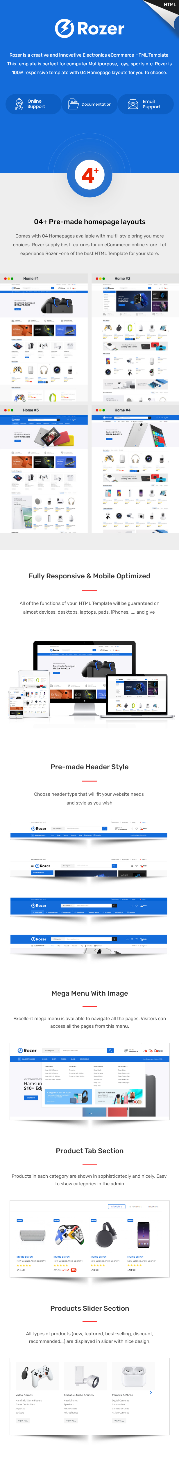 Rozer – Electronics eCommerce HTML5 Template - 1