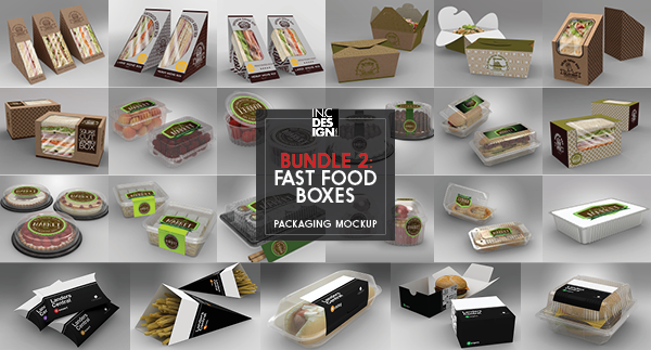 Download Fast Food Boxes Mock Up Bundle 2 By Ina717 Graphicriver 3D SVG Files Ideas | SVG, Paper Crafts, SVG File