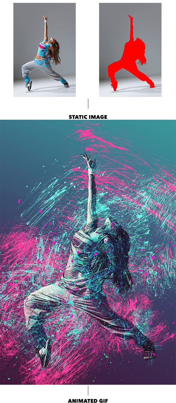 Gif Animated Ink Scribbles Photoshop Action - 6