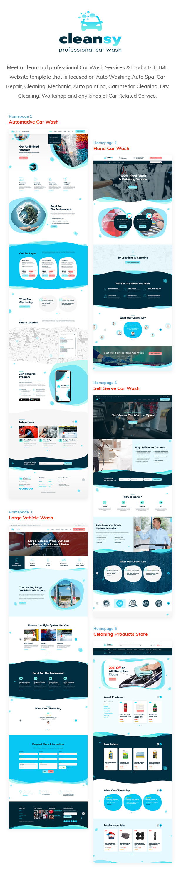 Cleansy - Car Wash Services & Products HTML Template - 1