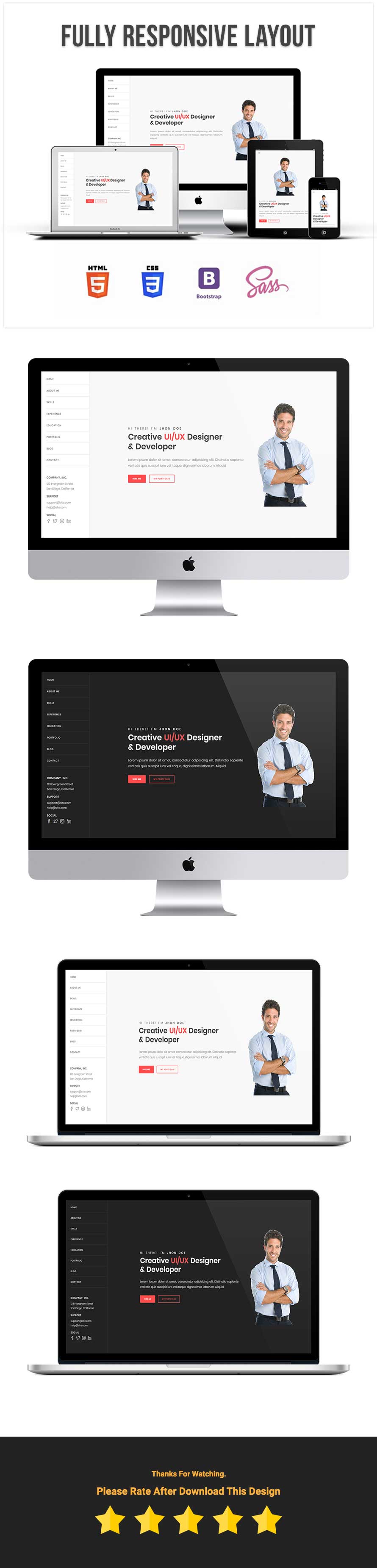 Ricky-Personal Portfolio / Resume vCard Template