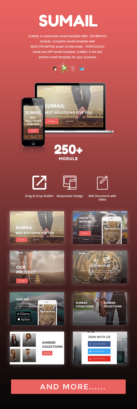 SUMAIL - Responsive Email Template (230+ Modules) + Stampready Builder - 1