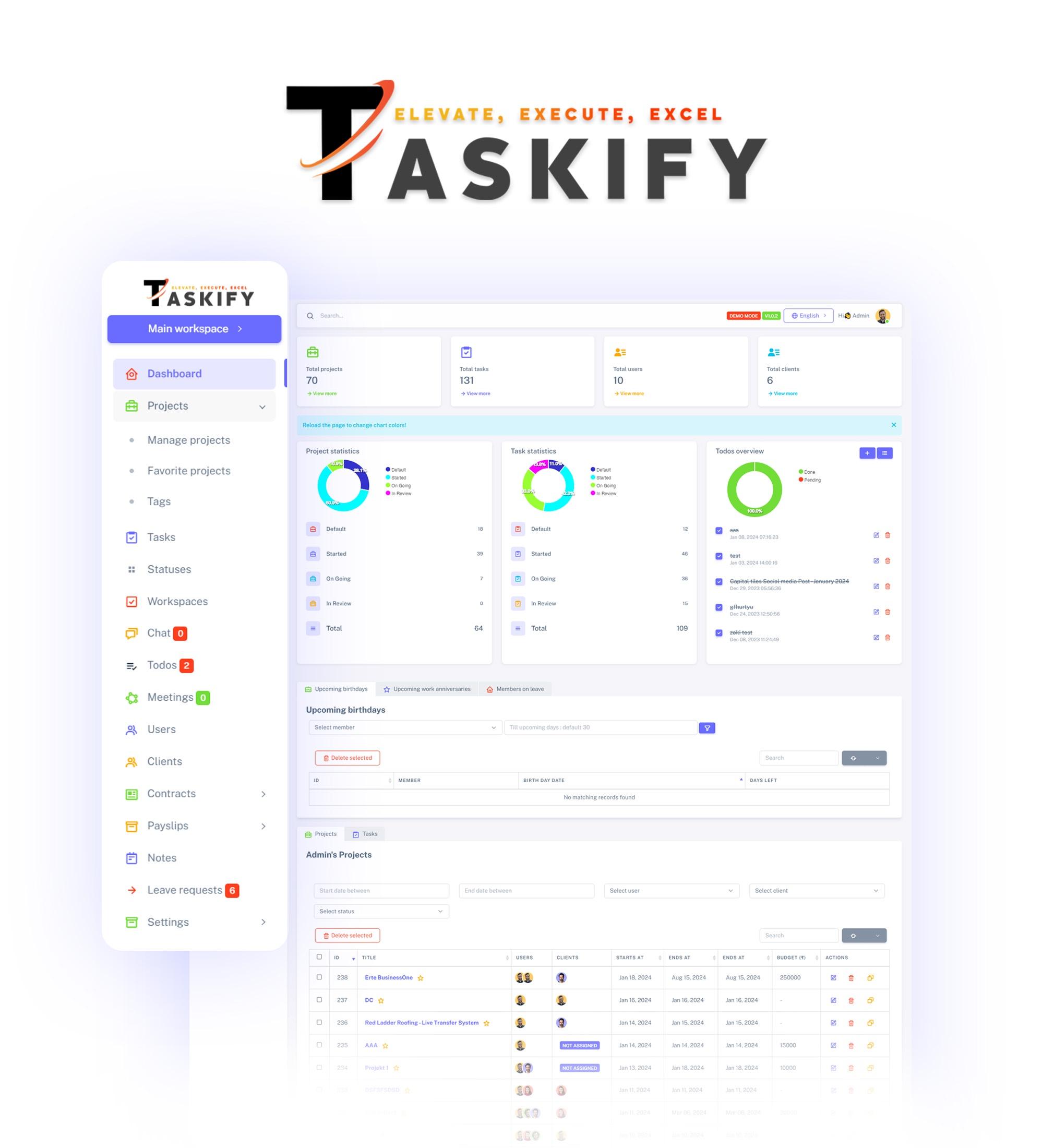 Taskify - Project Management, Task Management, CRM & Productivity Tool