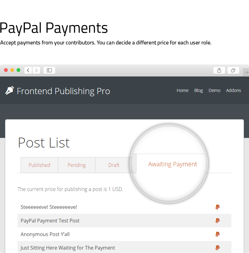 Frontend Publishing Pro - WordPress 帖子提交插件