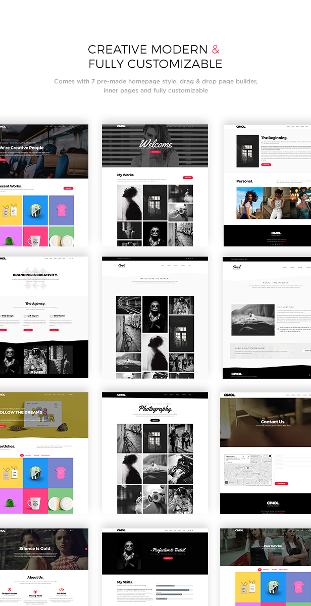 Cimol - Tema responsivo de portfólio de uma e várias páginas - 1