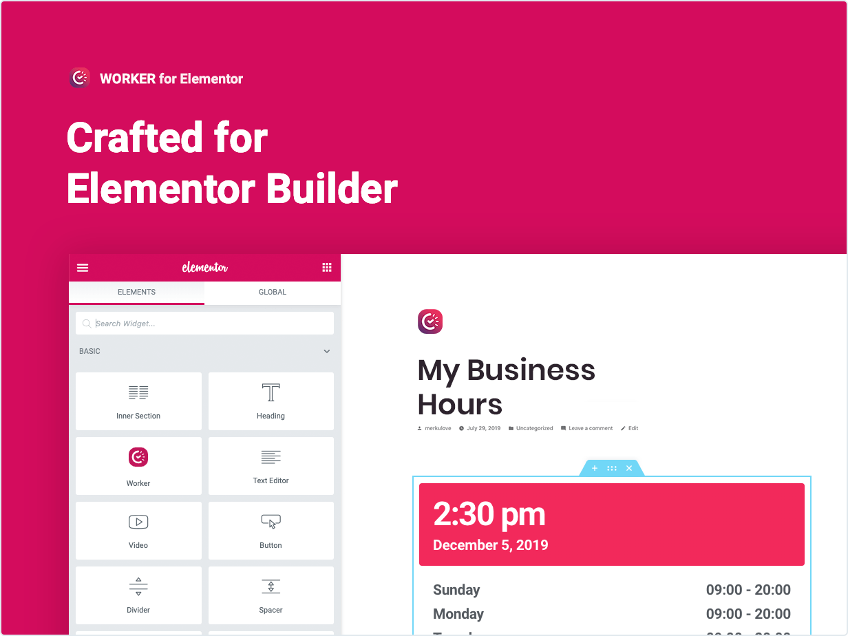 Crafted for Elementor Builder