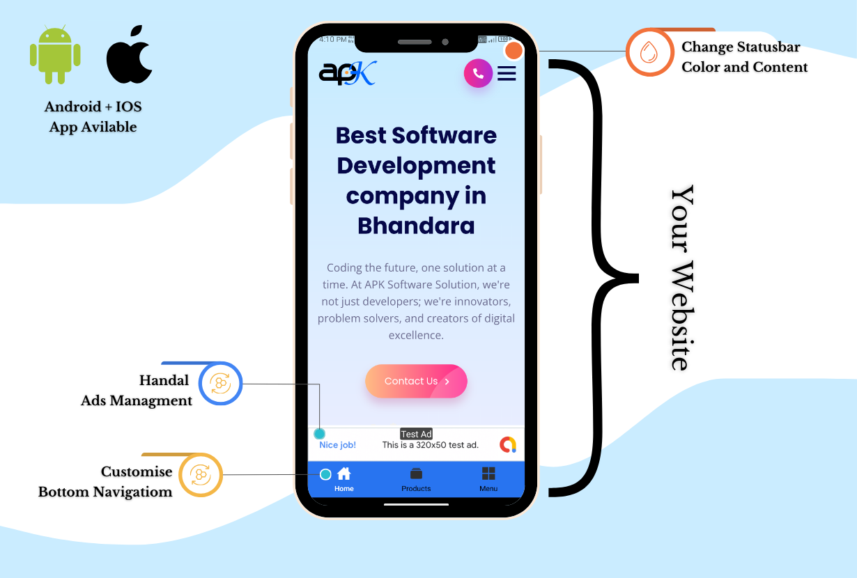 Web2Go - Website to React Native IOS Android App | Convert Website into App | Admin panel Available - 6