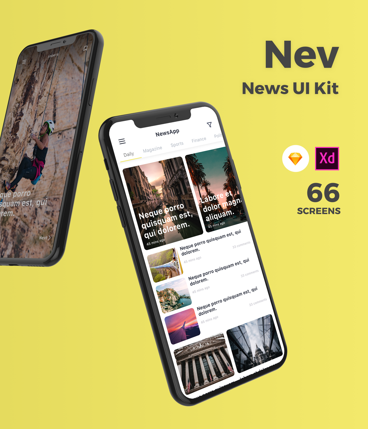 Nev News Sketch Ui Kit