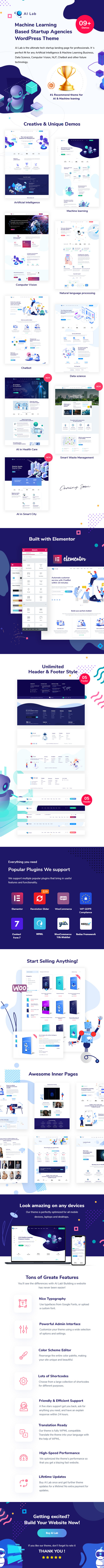 AI Lab - Machine Learning Based Startup Agencies WordPress Theme