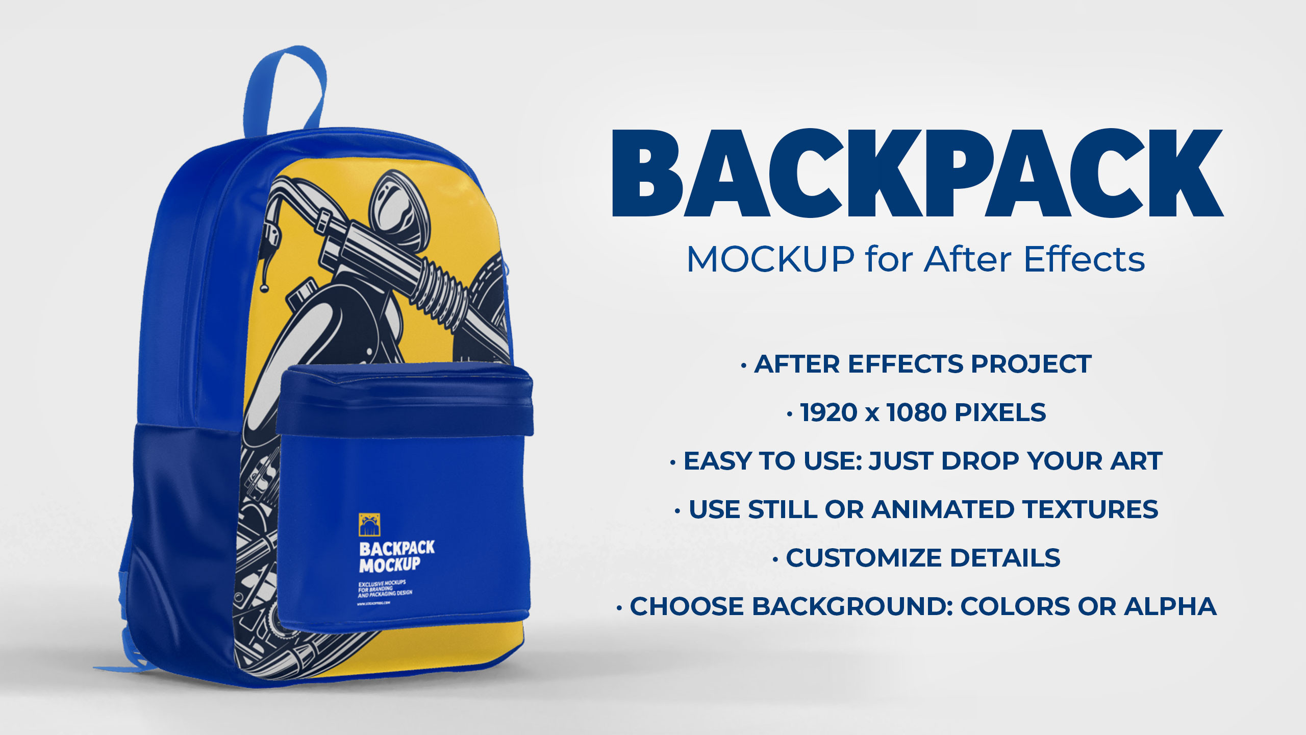 Backpack - 5 Scenes Mockup Template - Animated Mockup PRO - 1