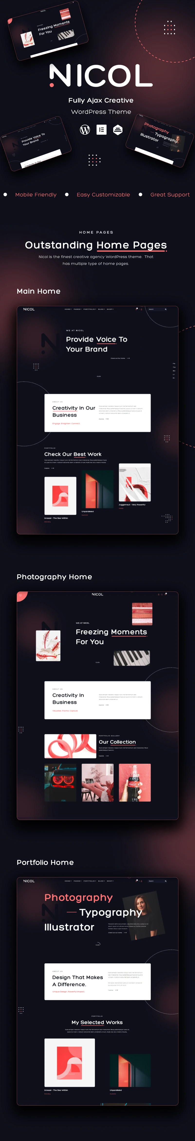 Digital agency WordPress theme | Nicol | Iqonic Design