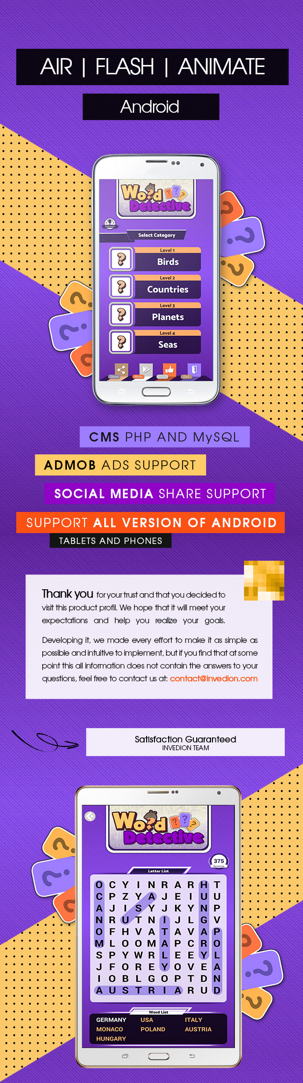 Word Search Detective App With CMS & Ads - Android - 1