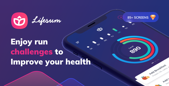 Lifesum Health and Fitness Mobile App - UI kit