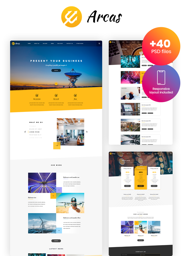 Arcas company - Clean design PSD Template