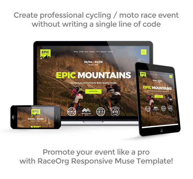 RaceOrg - Pro Cycling Mountain Bike Event / Race / Competition Muse Template - 1