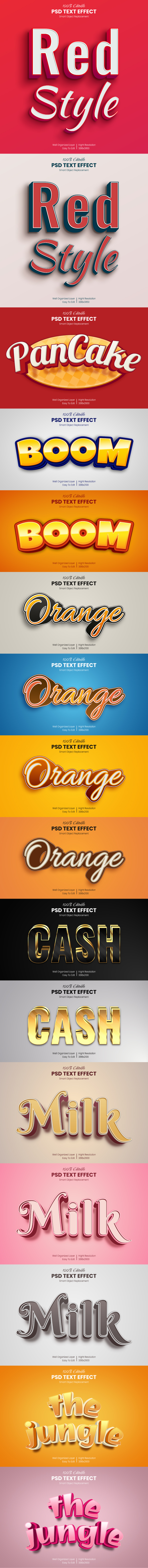 40 Luxury & Cartoon Photoshop Text Effects - Golden & Comic Styles - 1