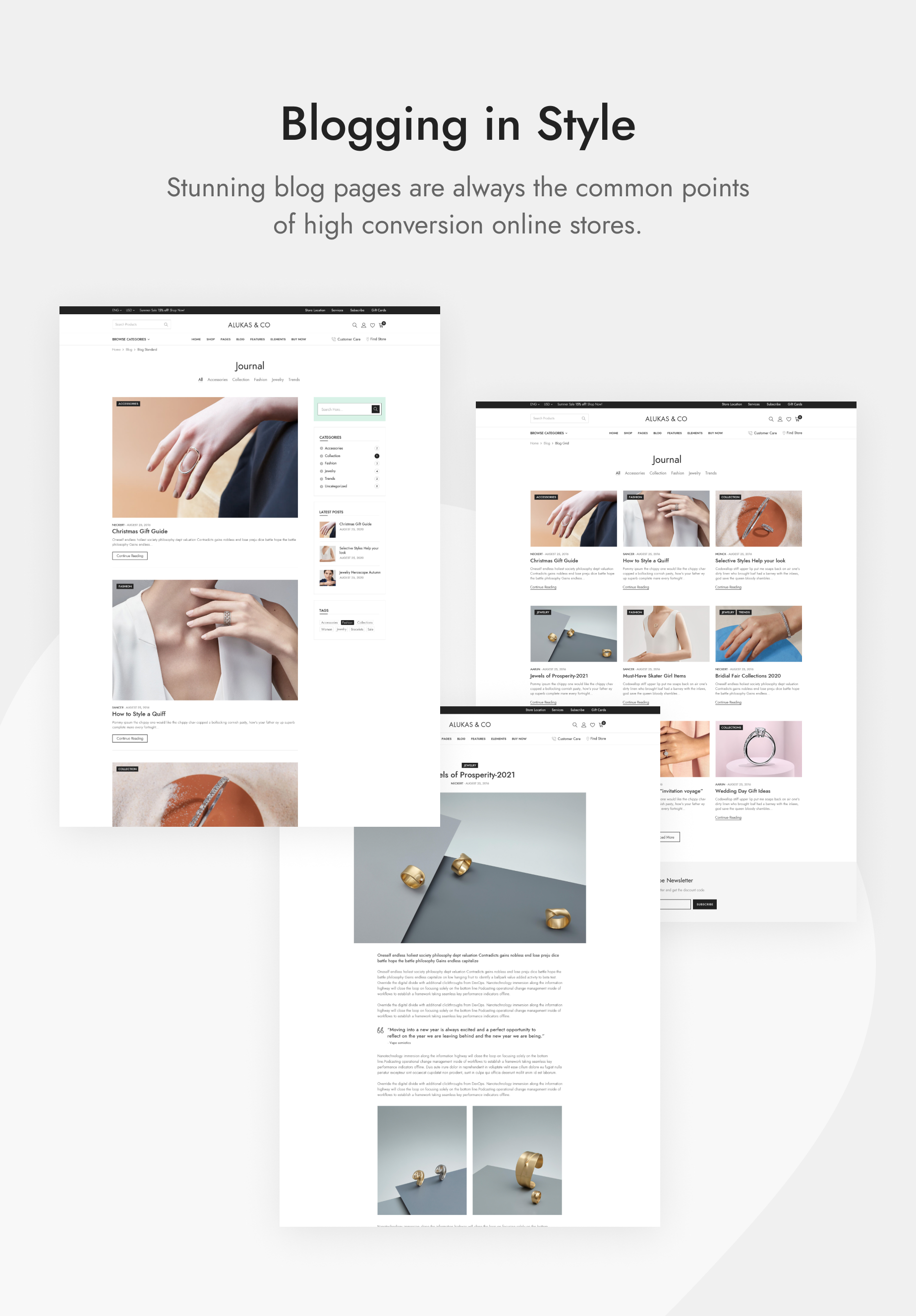 Alukas - Modern Jewelry Store WordPress Theme