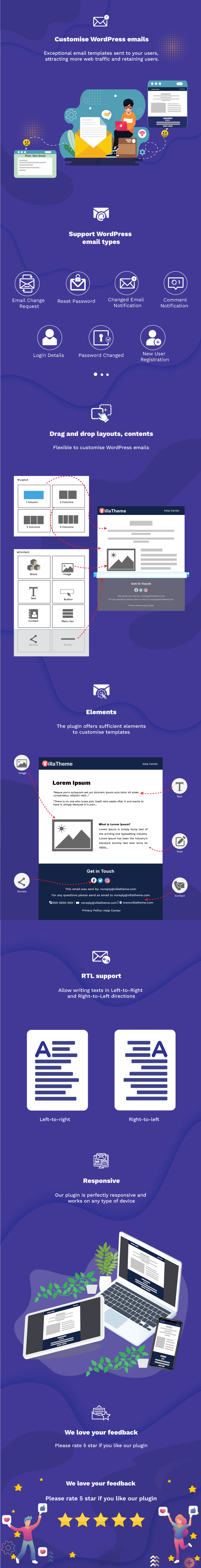 9MAIL – ميزة مصمم قوالب البريد الإلكتروني في WordPress