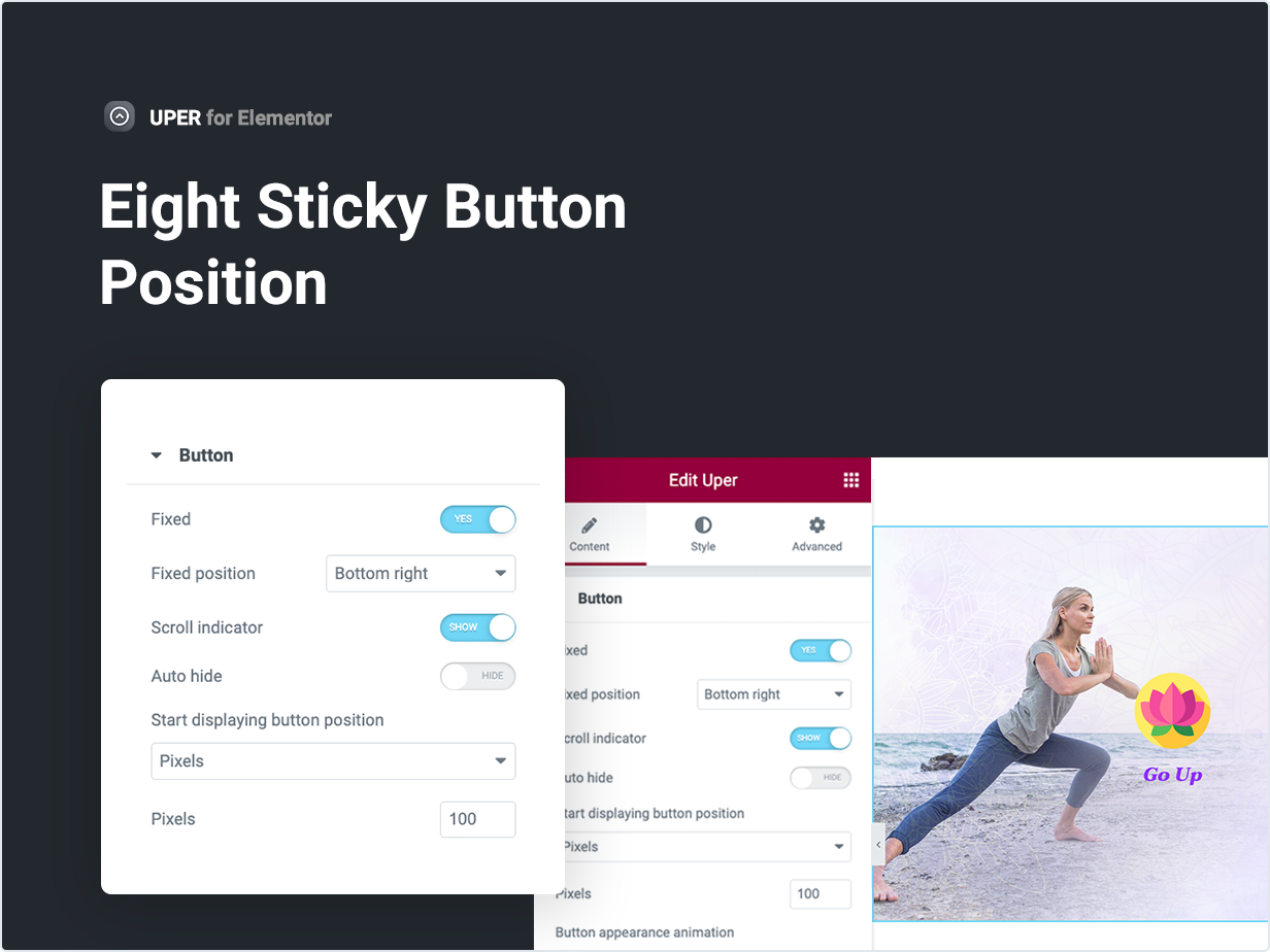 Eight StickyButton Position