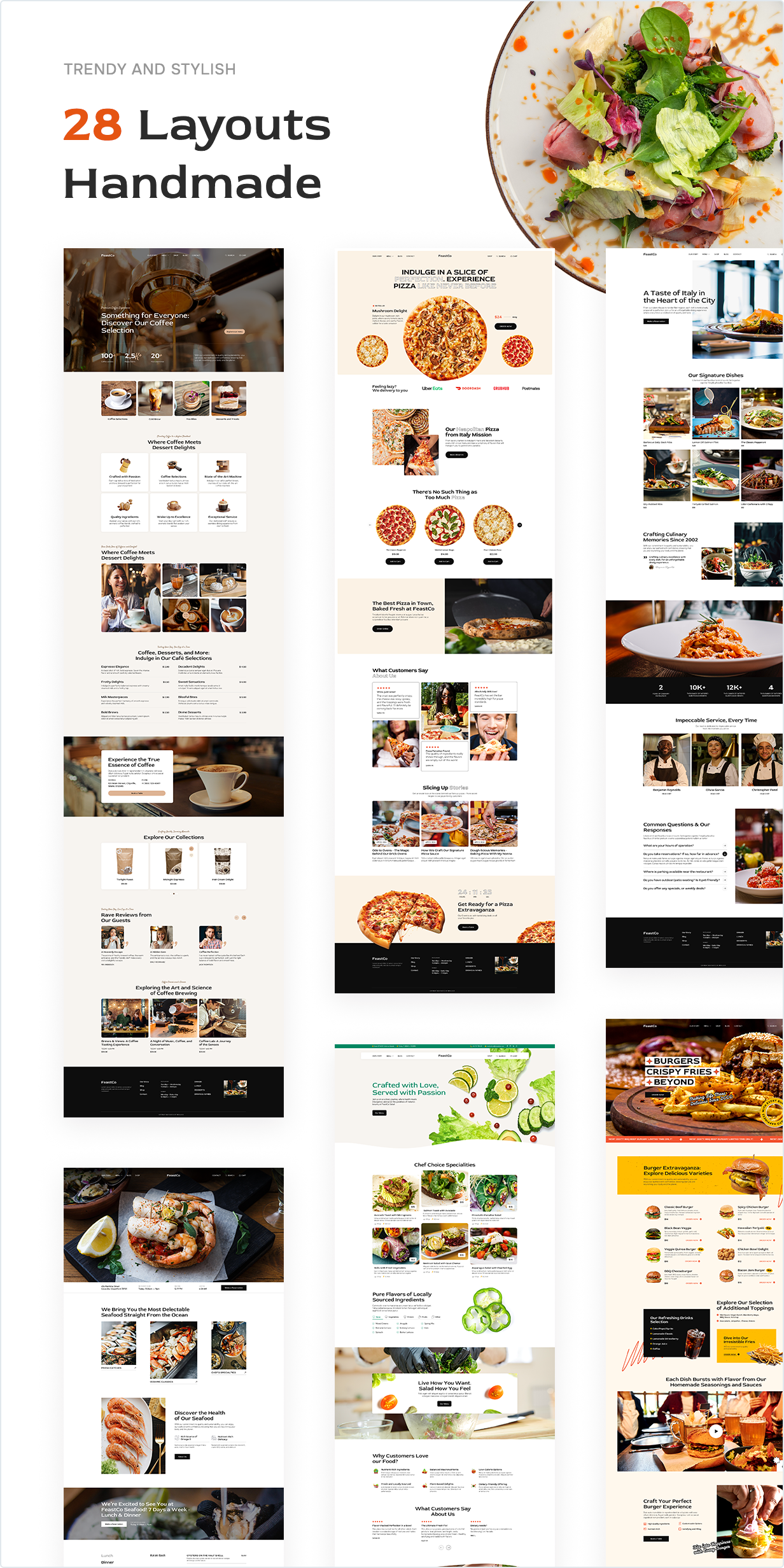 28 layouts handmade