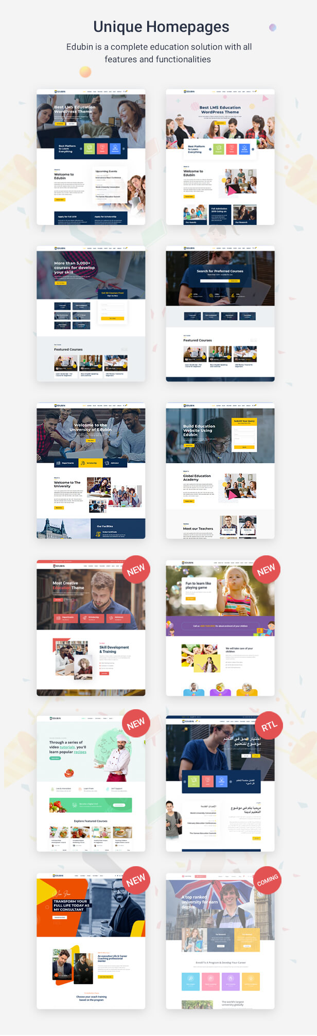 Education WordPress Theme Home Pages| Edubin