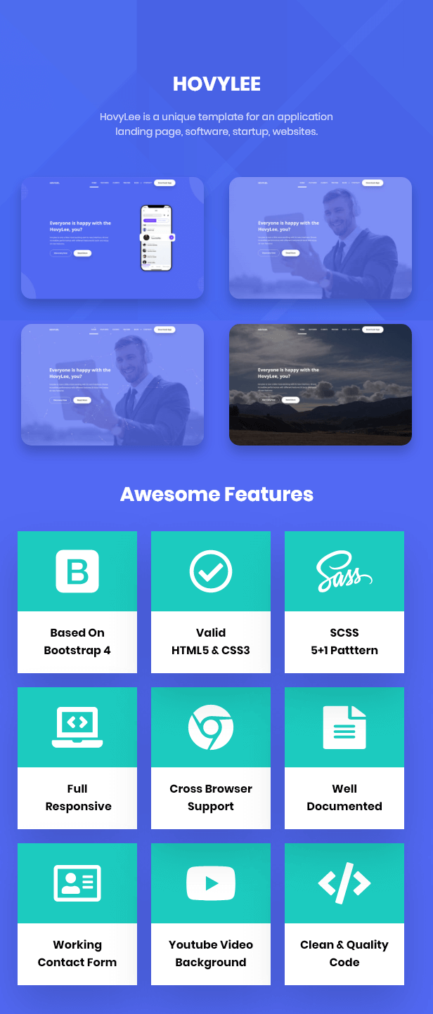 HovyLee - App Landing Page HTML5 Template - 1
