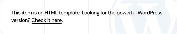 This items is an HTML template. Looking for the WordPress version? Check it here. 